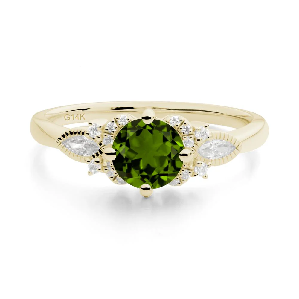 Round Diopside Floral Statement Ring - Image 7