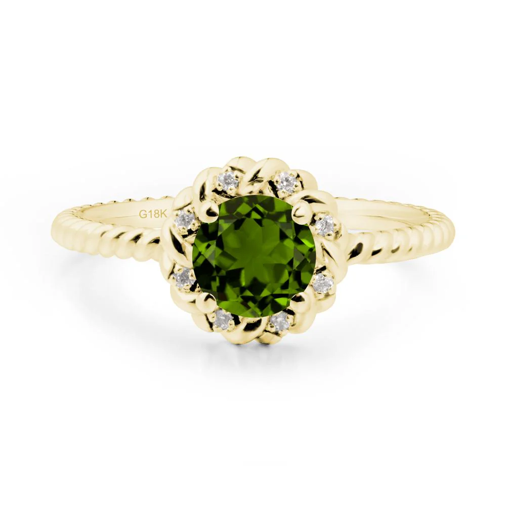 Round Diopside Halo Engagement Ring - Image 4