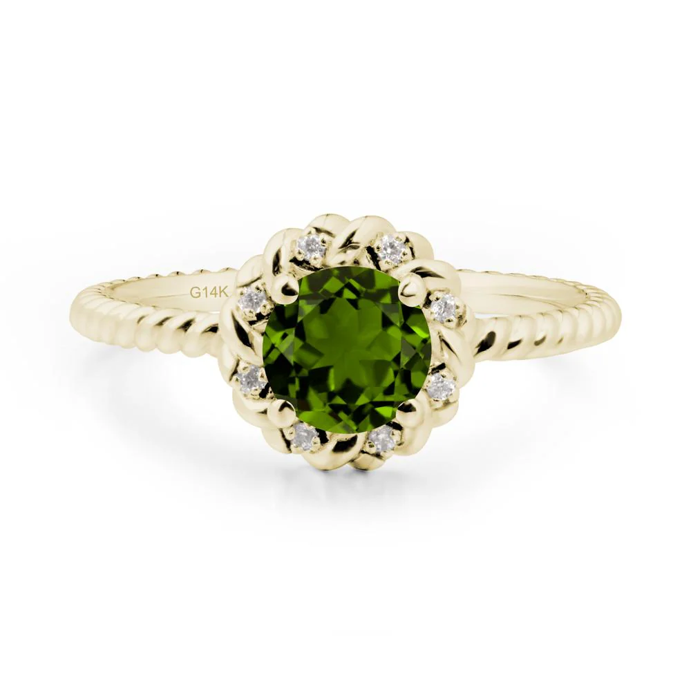 Round Diopside Halo Engagement Ring - Image 8