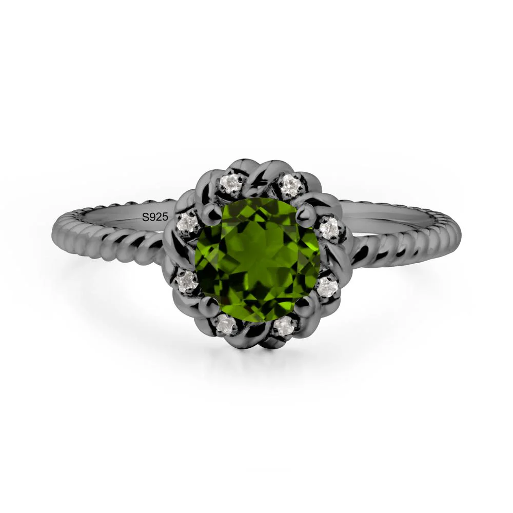 Round Diopside Halo Engagement Ring - Image 9