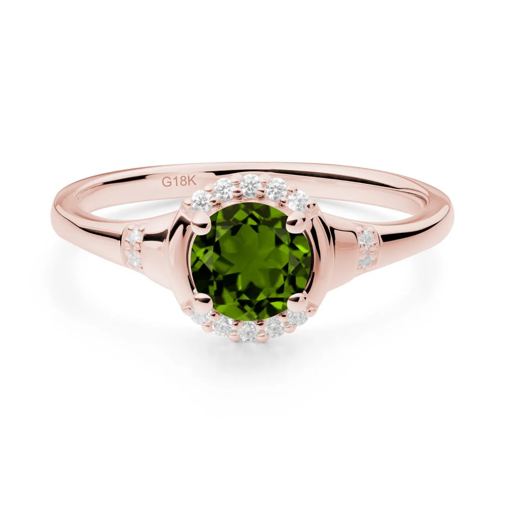 Round Diopside Halo Ring - Image 4