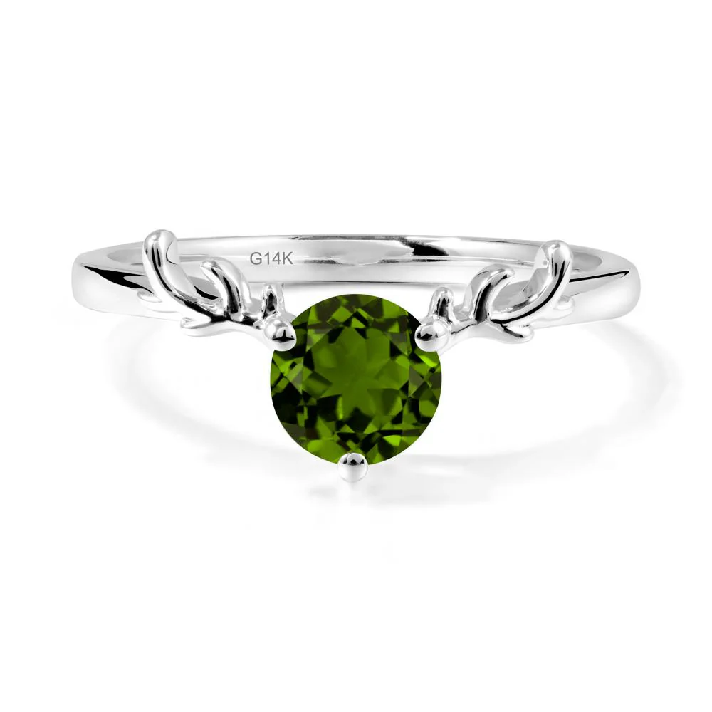 Round Diopside Antler Christmas Ring