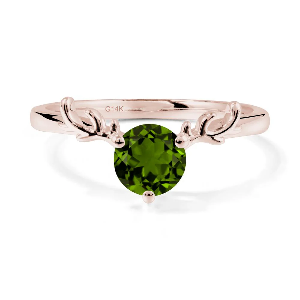 Round Diopside Antler Christmas Ring - Image 2
