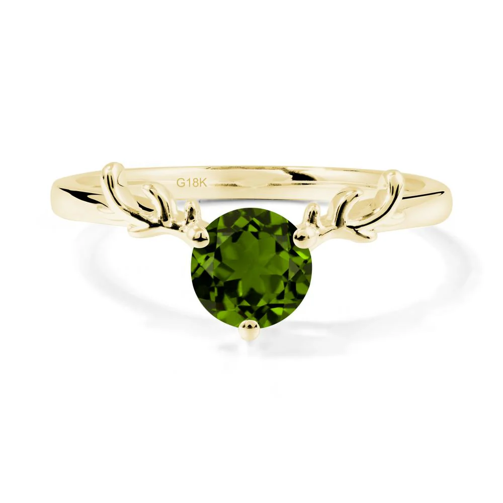 Round Diopside Antler Christmas Ring - Image 6