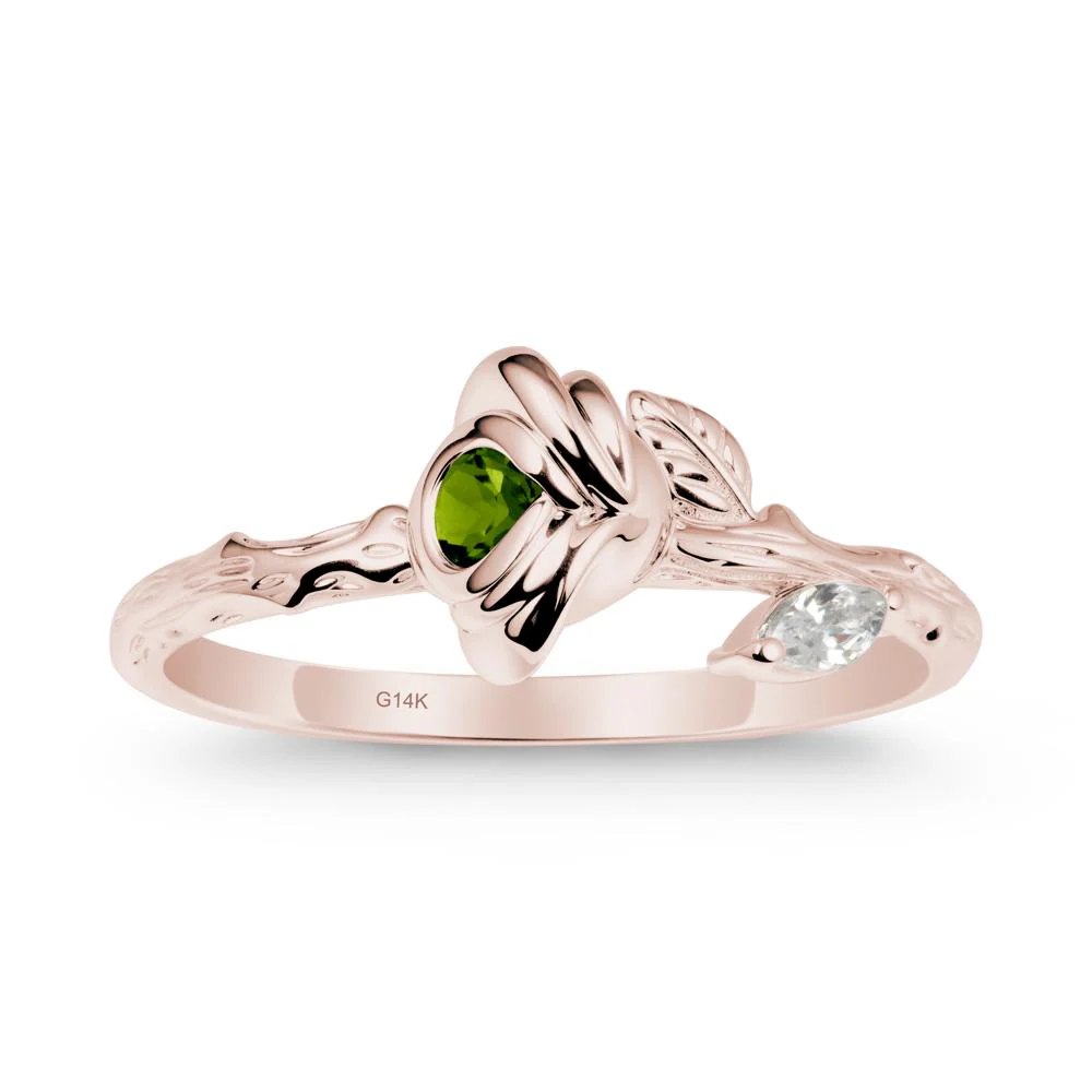 Round Diopside Rose Ring - Image 2