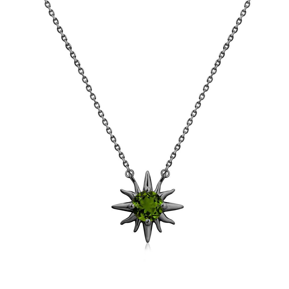 Round Diopside Sun Pendant Necklace - Image 8