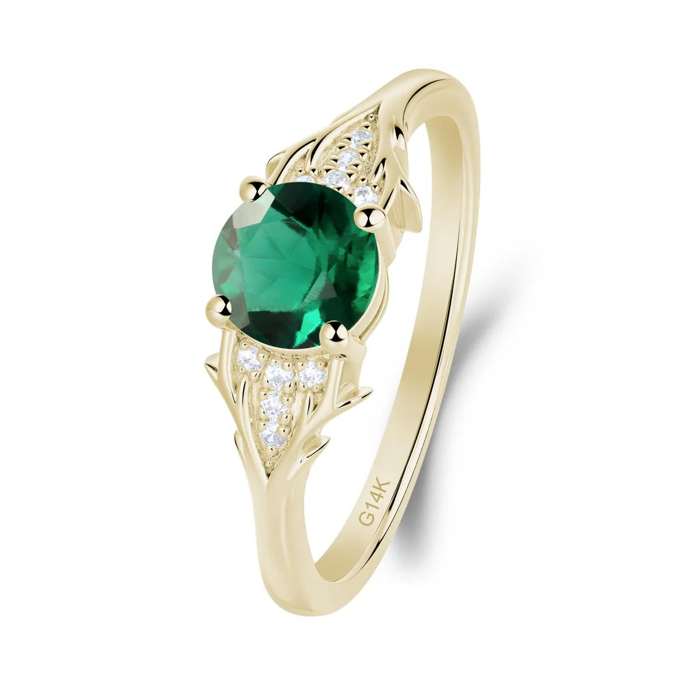 Round Emerald Branch Engagement Ring - Image 2