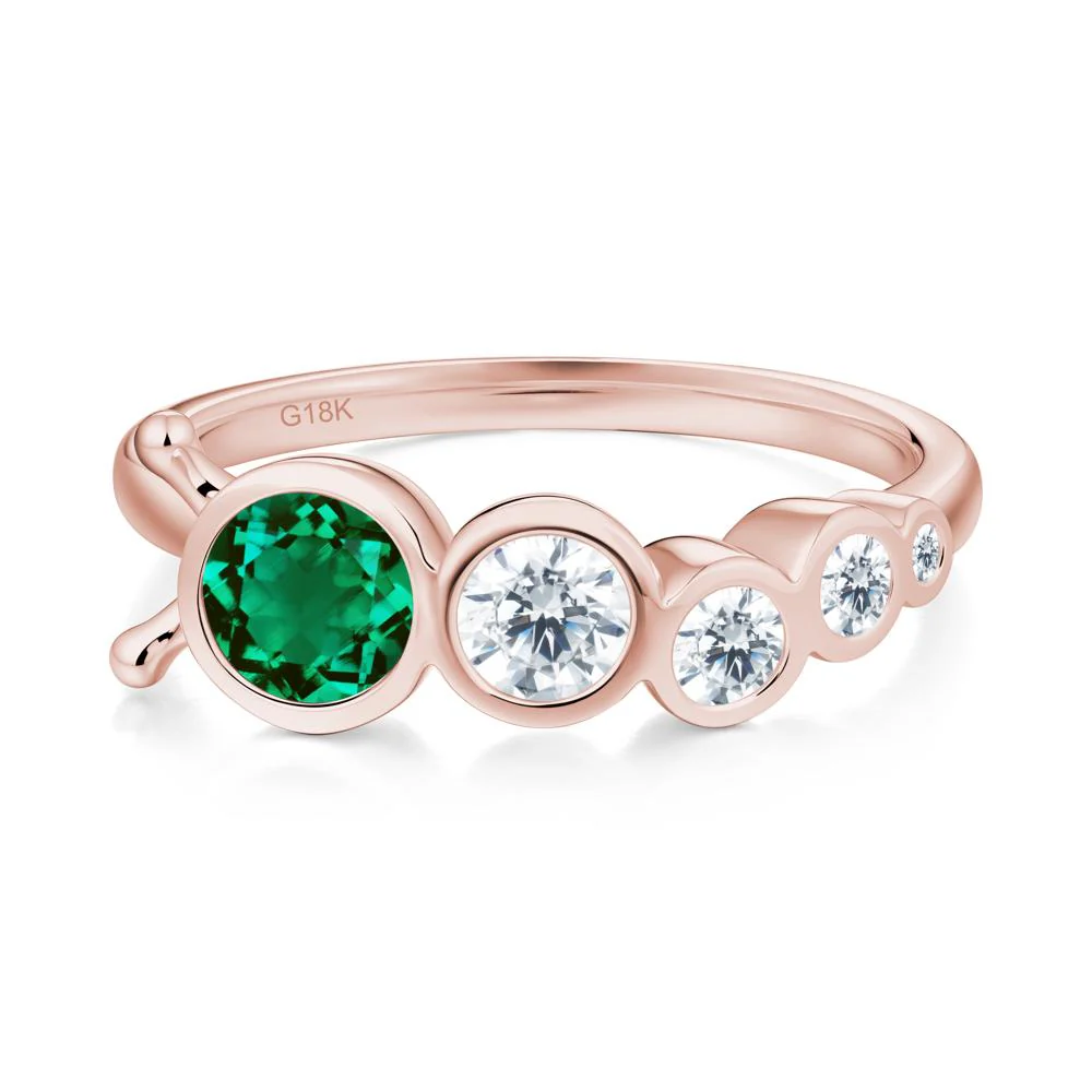 Round Emerald Bubble Ring - Image 2