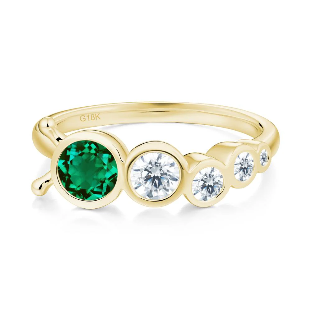 Round Emerald Bubble Ring - Image 8