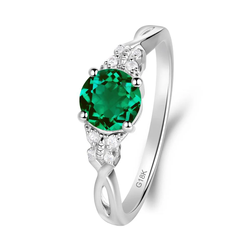 Round Emerald Butterfly Ring - Image 5
