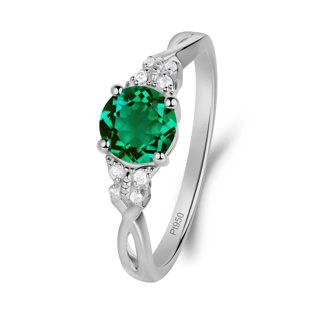 Round Emerald Butterfly Ring - Image 7