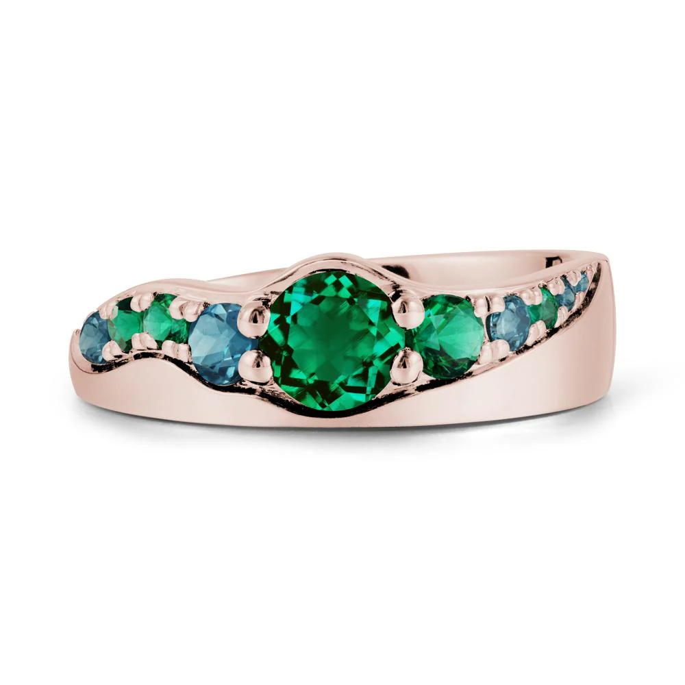 Round Emerald Cluster Ring