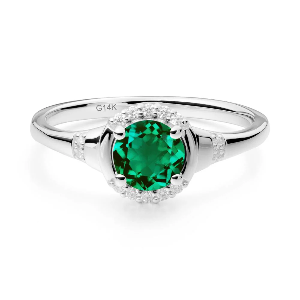 Round Emerald Halo Ring - Image 8