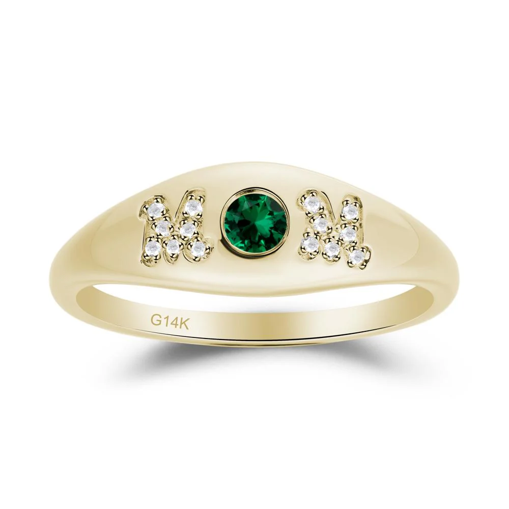 Round Emerald Mom Ring