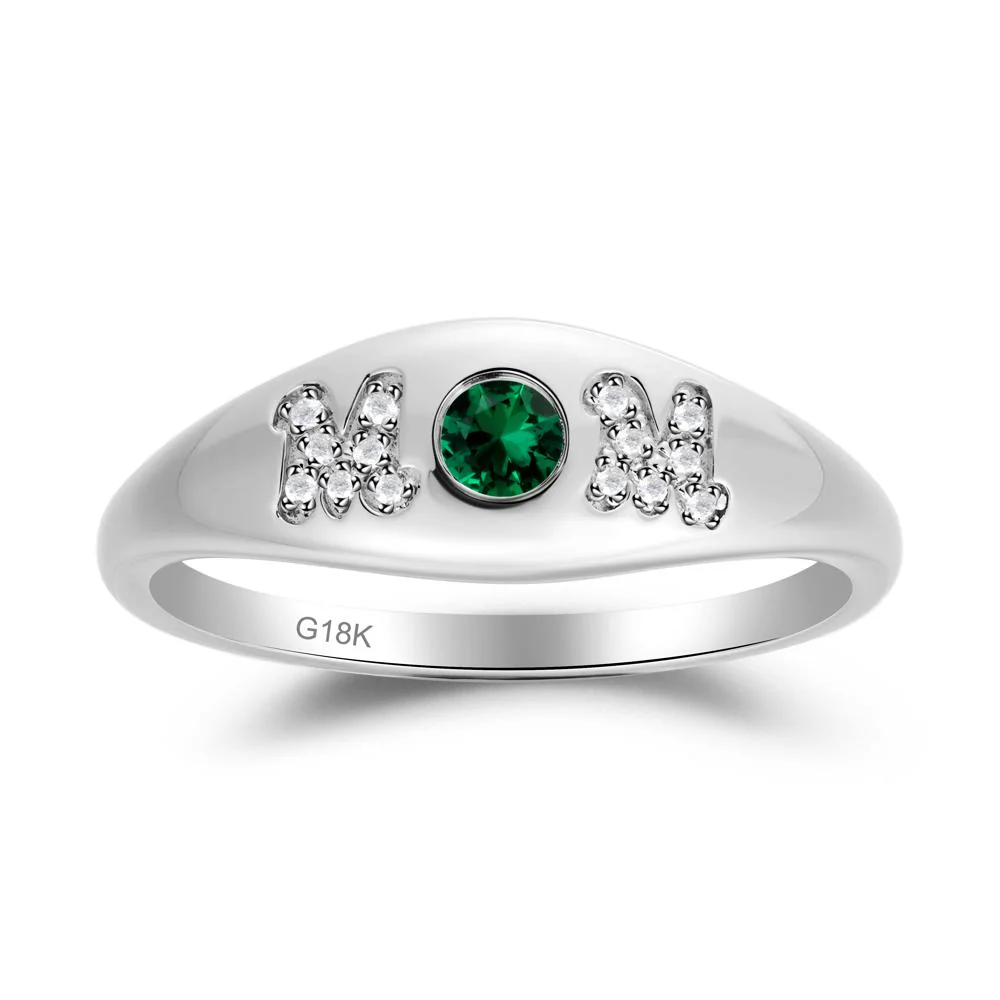 Round Emerald Mom Ring - Image 6