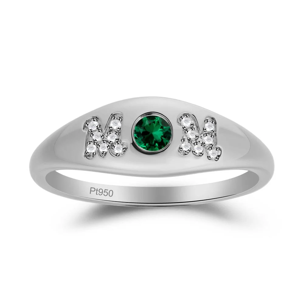 Round Emerald Mom Ring - Image 8
