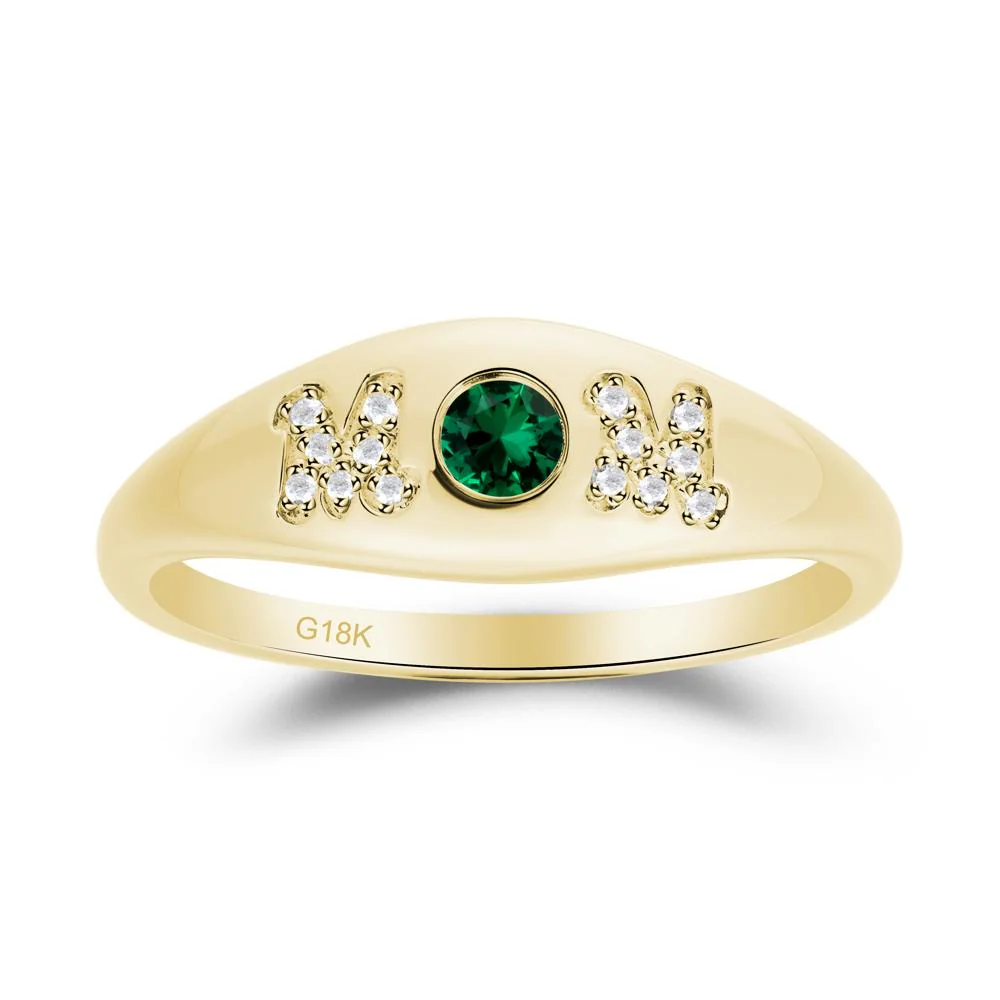 Round Emerald Mom Ring - Image 9