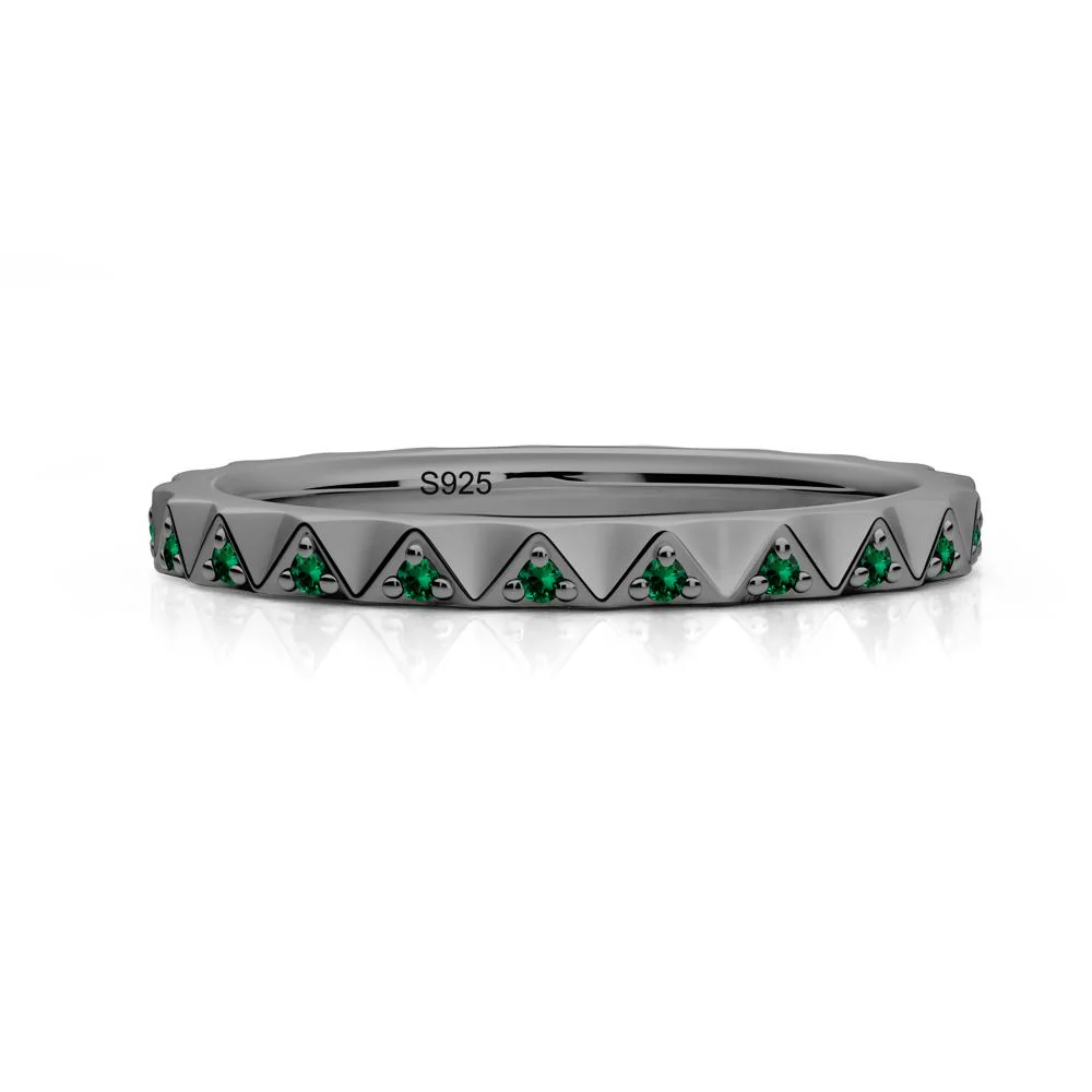 Round Emerald Stackable Ring - Image 2