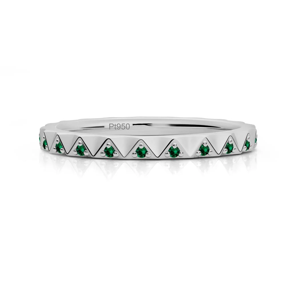 Round Emerald Stackable Ring - Image 3