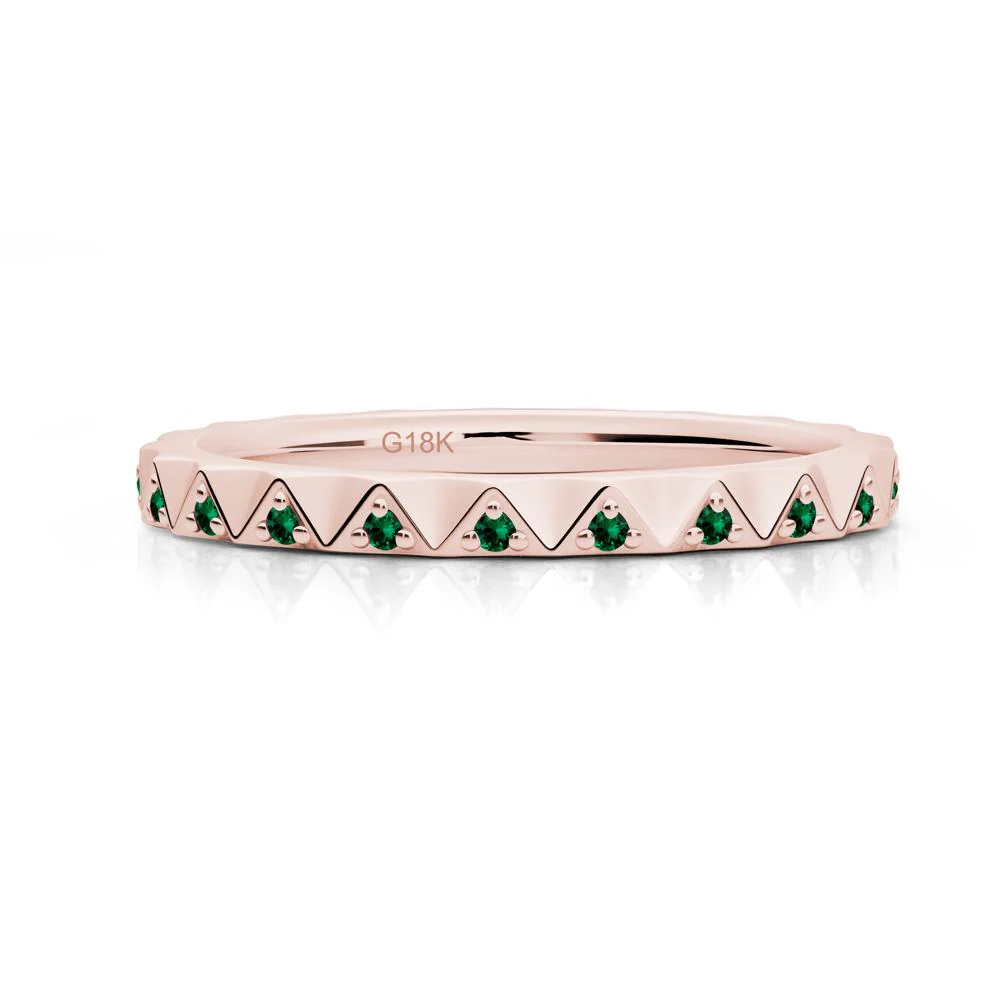 Round Emerald Stackable Ring - Image 6