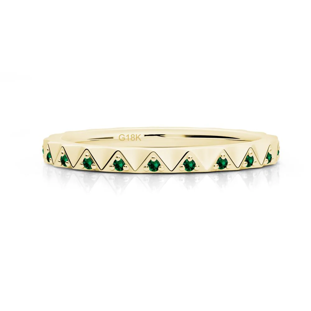 Round Emerald Stackable Ring - Image 8