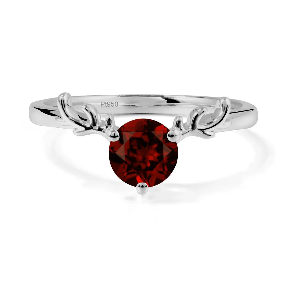 Round Garnet Reindeer Ring