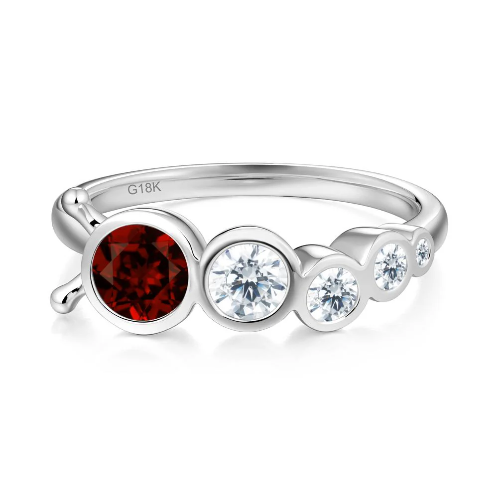 Round Garnet Bubble Ring - Image 6