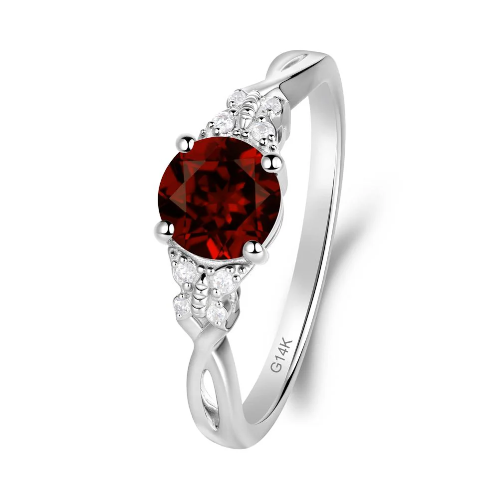 Round Garnet Butterfly Ring - Image 5