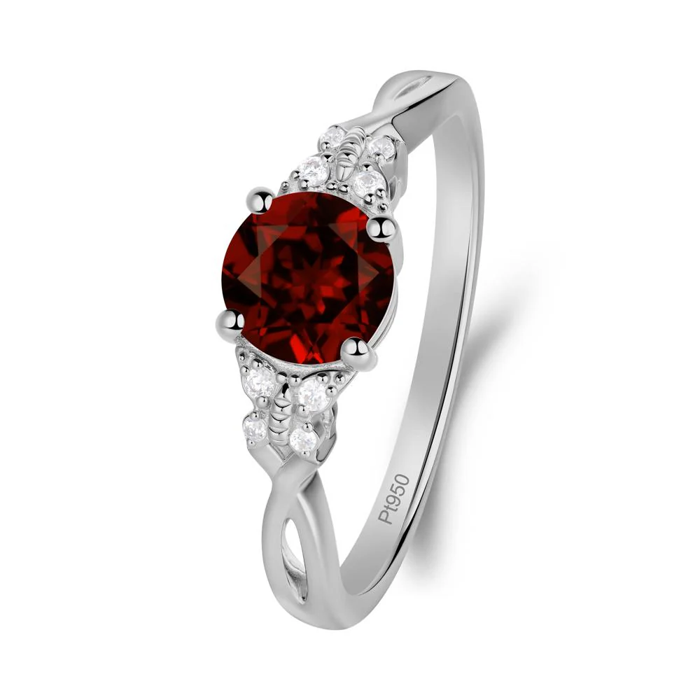 Round Garnet Butterfly Ring - Image 7