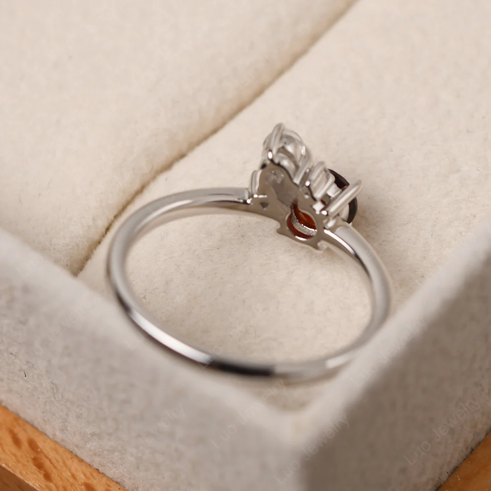 Round Garnet Engagement Ring - Image 6