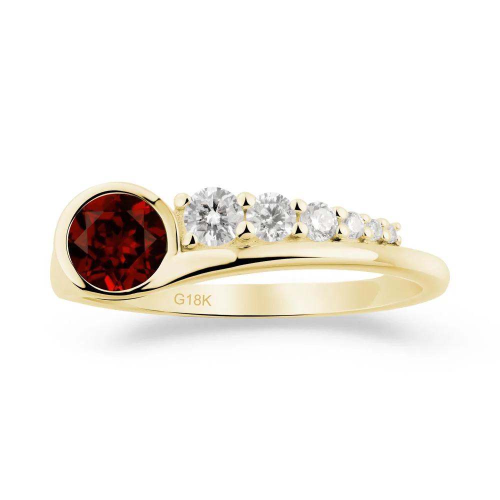 Round Garnet Graduated Bubble Ring - Image 8