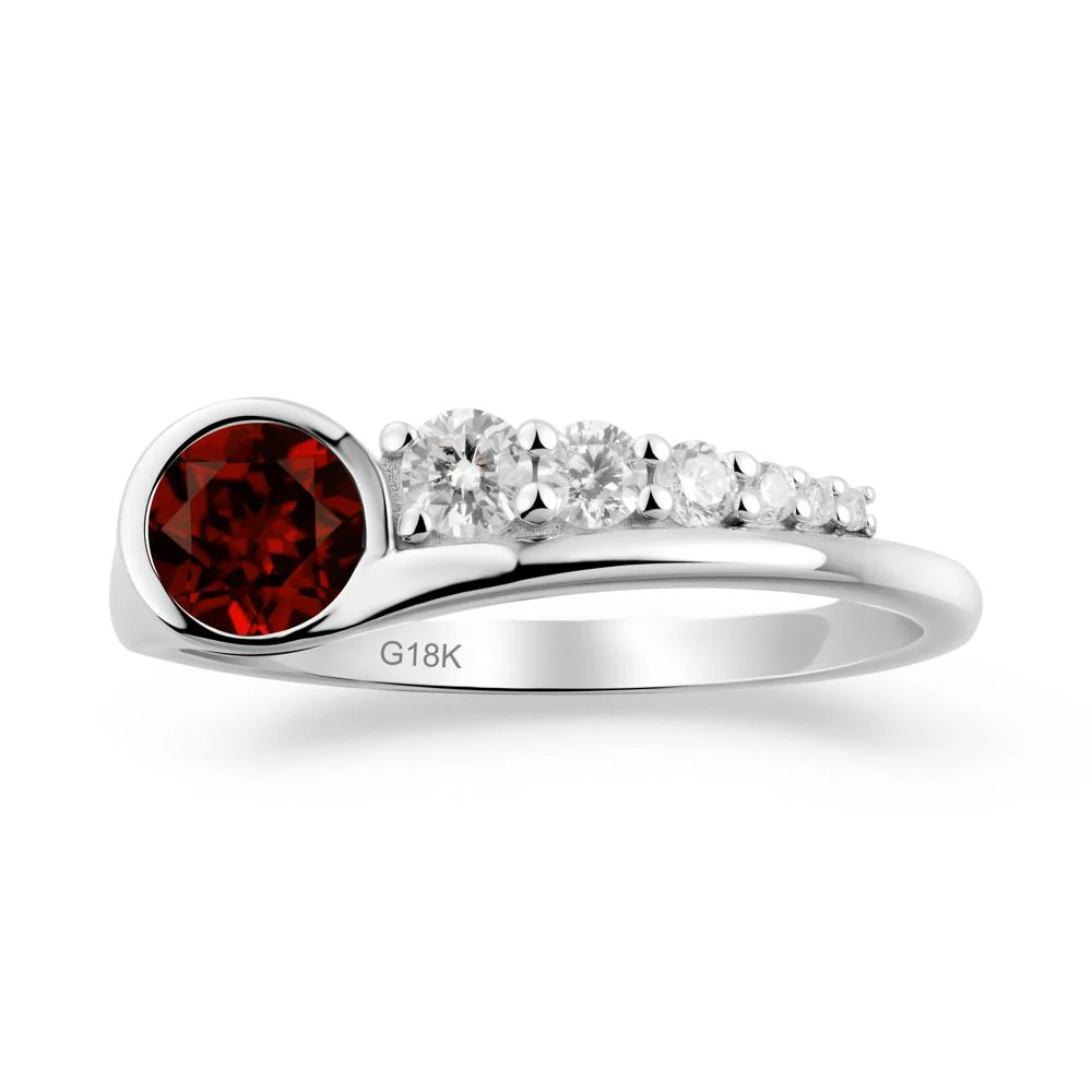 Round Garnet Graduated Bubble Ring - Image 9