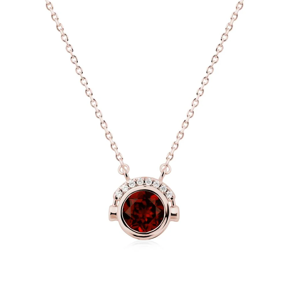 Round Garnet Headphones Necklace - Image 2