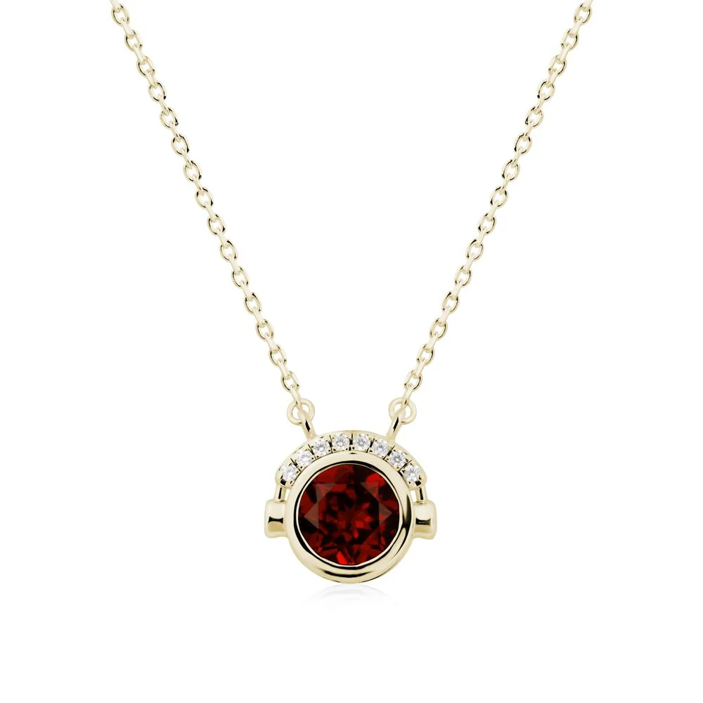 Round Garnet Headphones Necklace - Image 4
