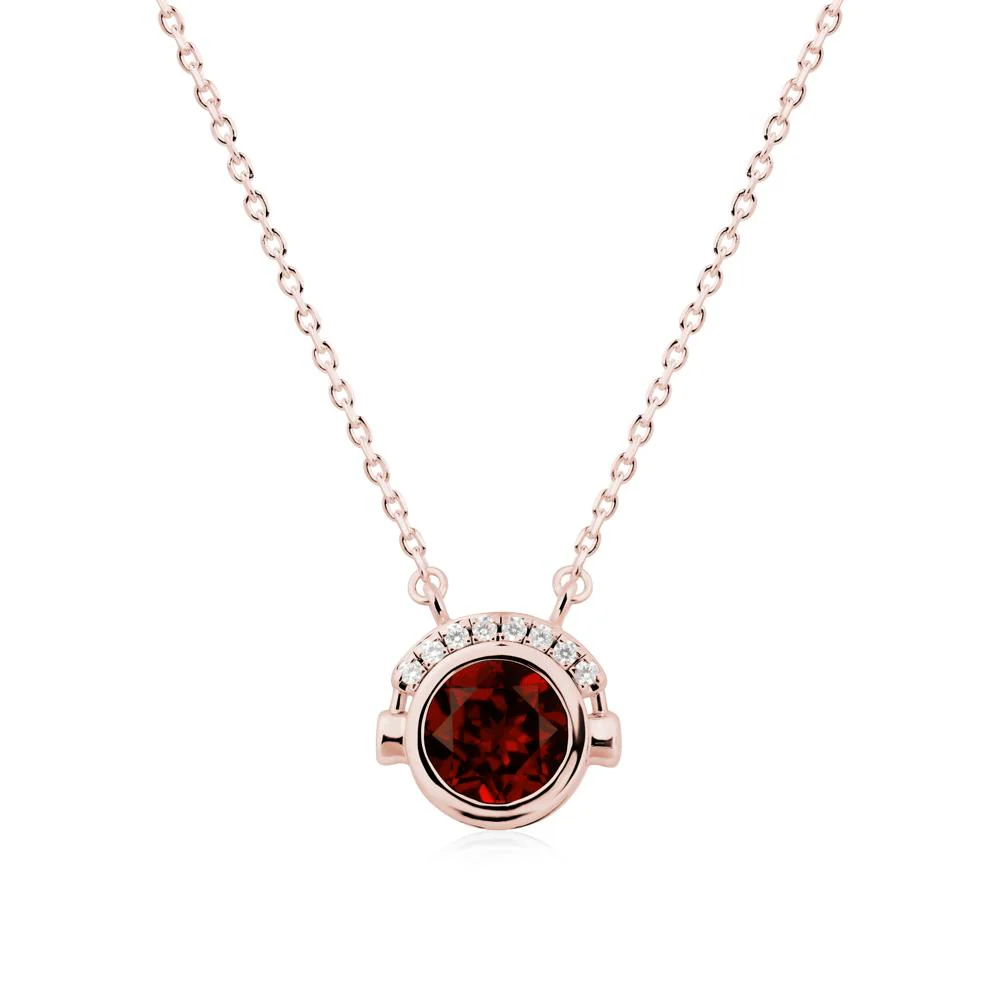 Round Garnet Headphones Necklace - Image 5