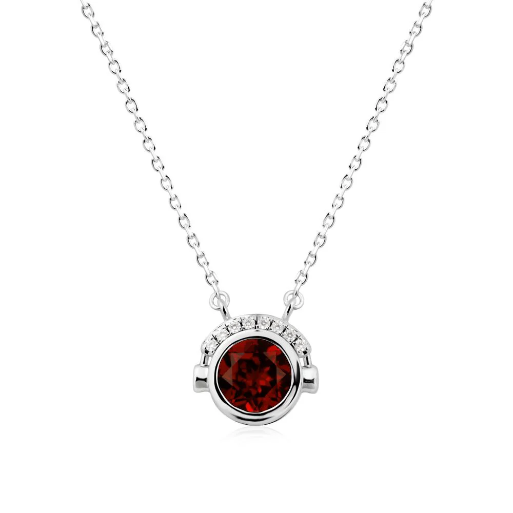 Round Garnet Headphones Necklace - Image 6