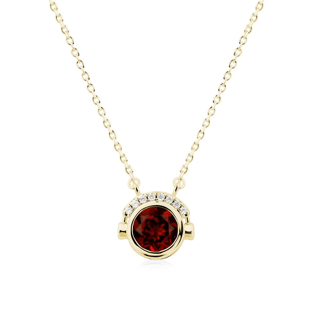 Round Garnet Headphones Necklace - Image 7