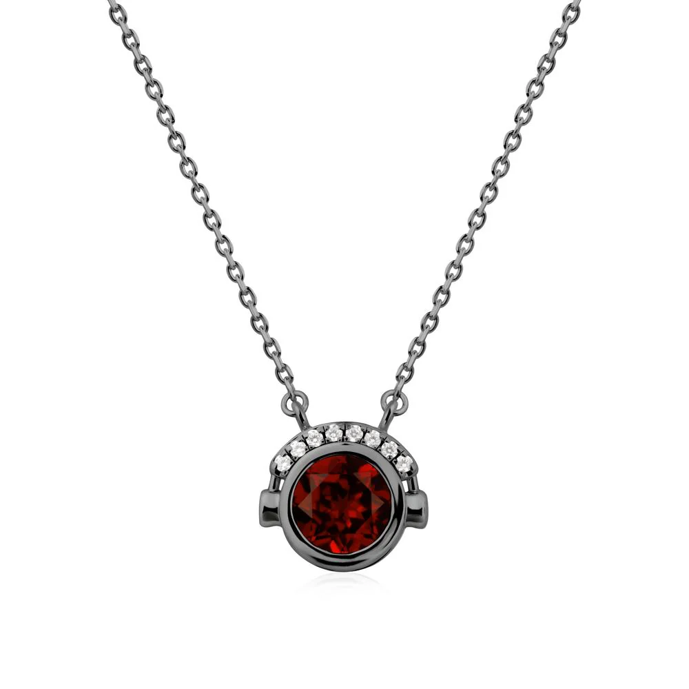 Round Garnet Headphones Necklace - Image 8