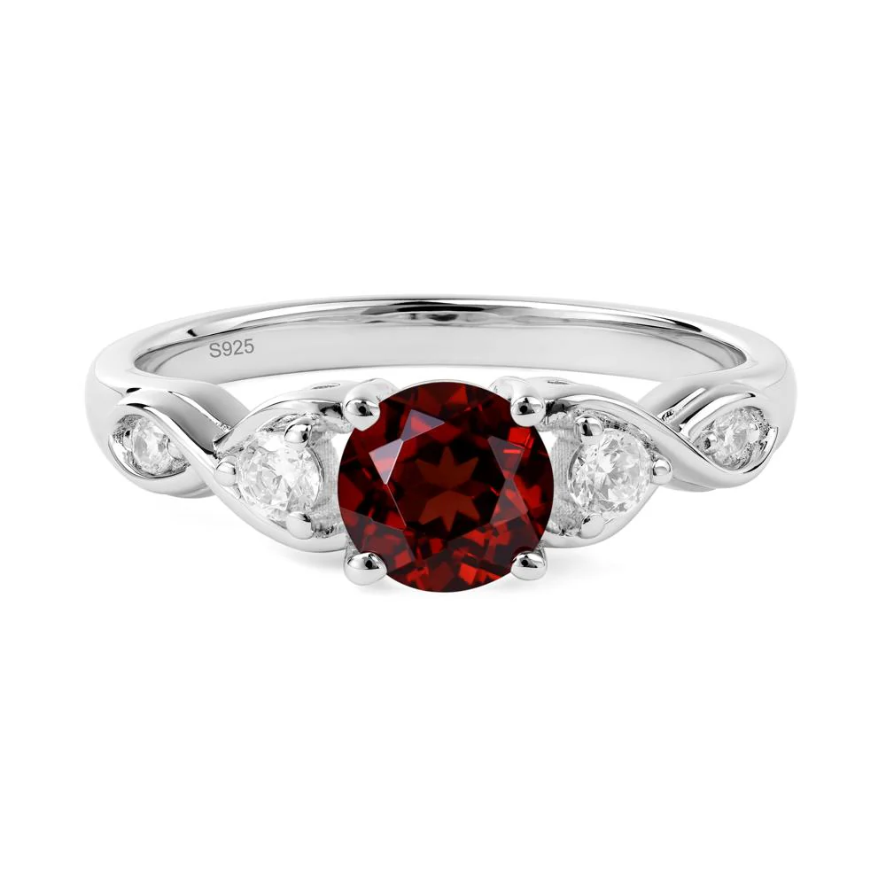 Garnet Twisted Ring