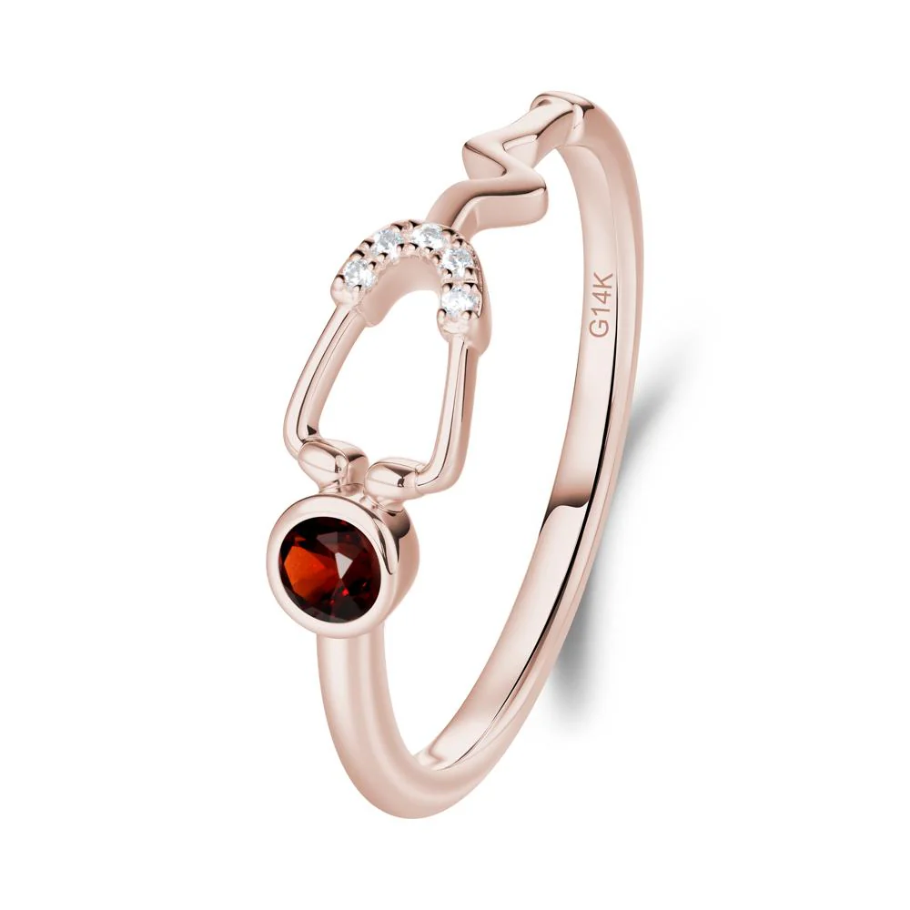 Round Garnet Stethoscope Ring - Image 4