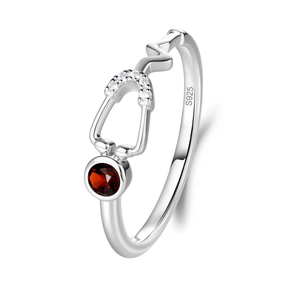 Round Garnet Stethoscope Ring - Image 9
