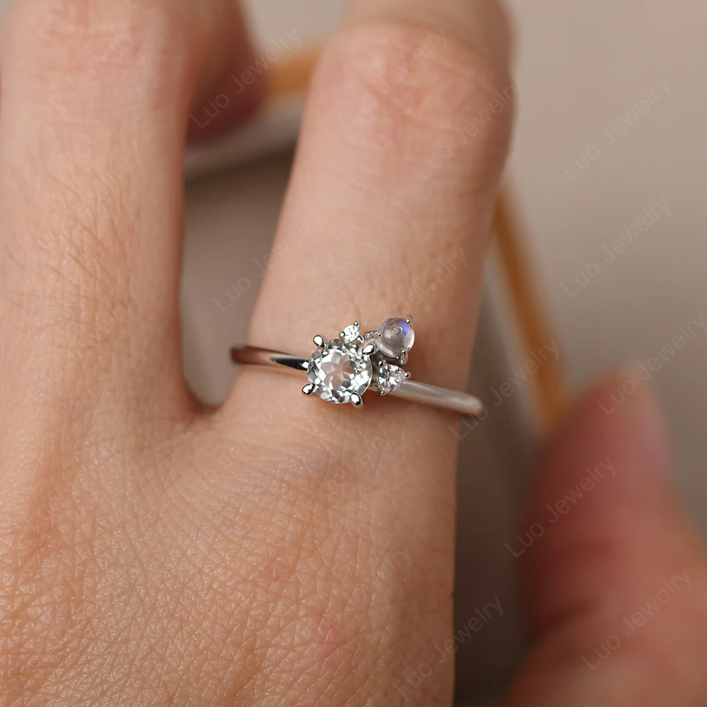 Round Green Amethyst Engagement Ring - Image 6