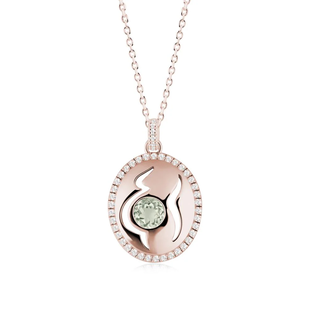 Round Green Amethyst Motherhood Necklace - Image 2