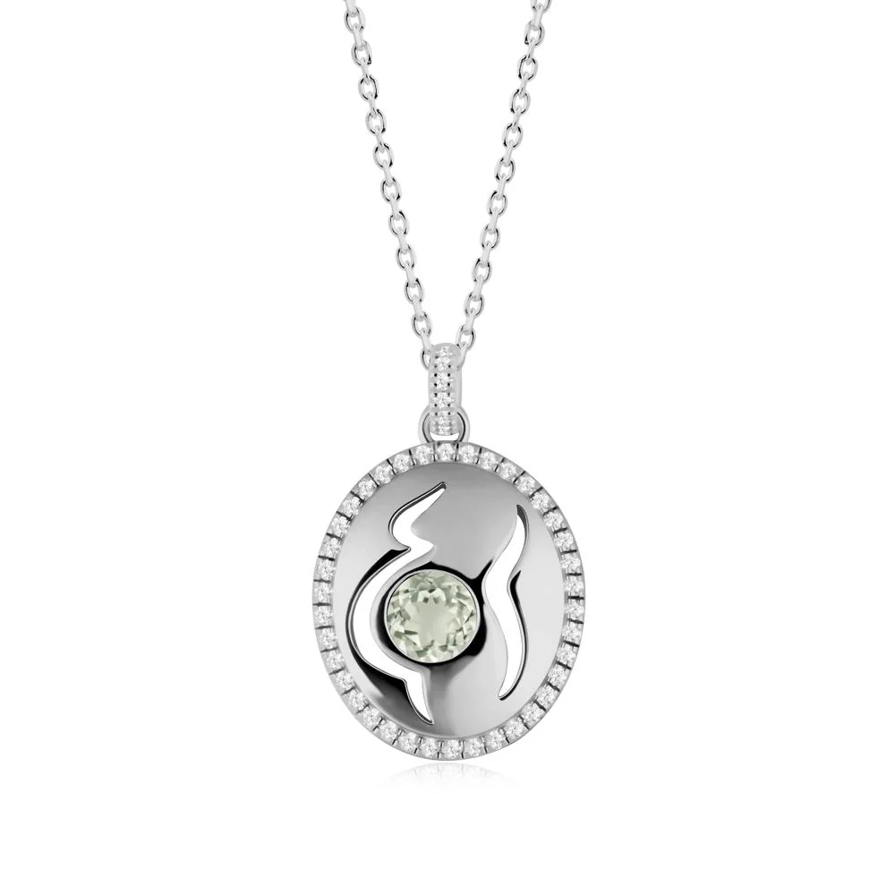 Round Green Amethyst Motherhood Necklace - Image 3