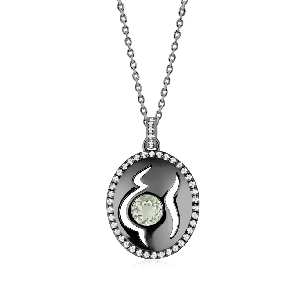 Round Green Amethyst Motherhood Necklace - Image 6