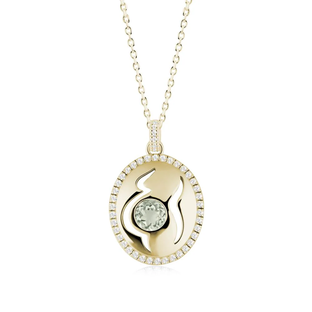 Round Green Amethyst Motherhood Necklace - Image 7