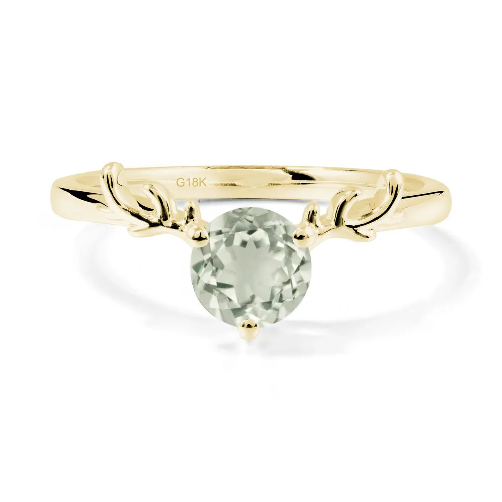 Solitaire Round Green Amethyst Ring - Image 7