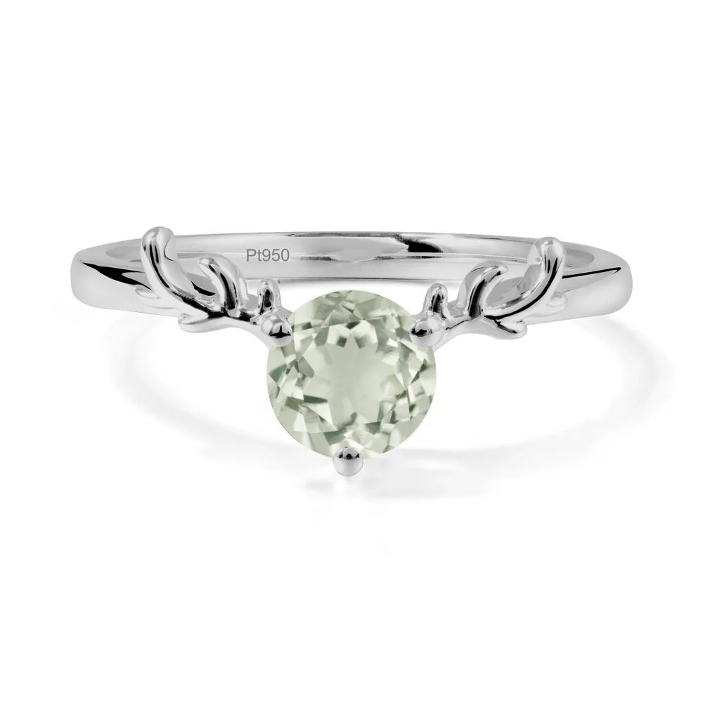 Solitaire Round Green Amethyst Ring - Image 9