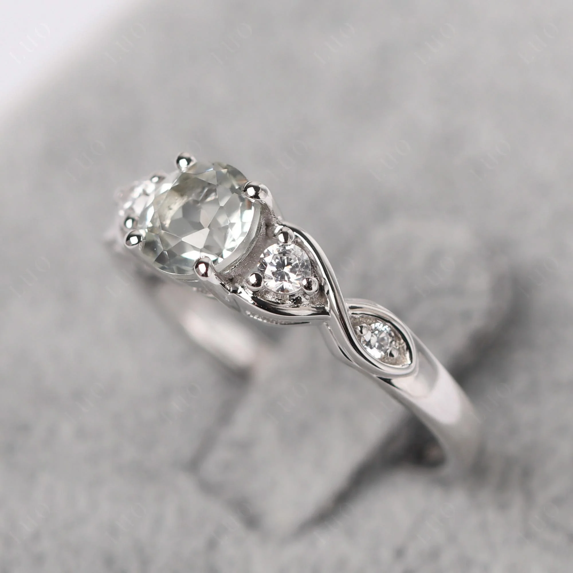 Green Amethyst Twisted Ring - Image 31