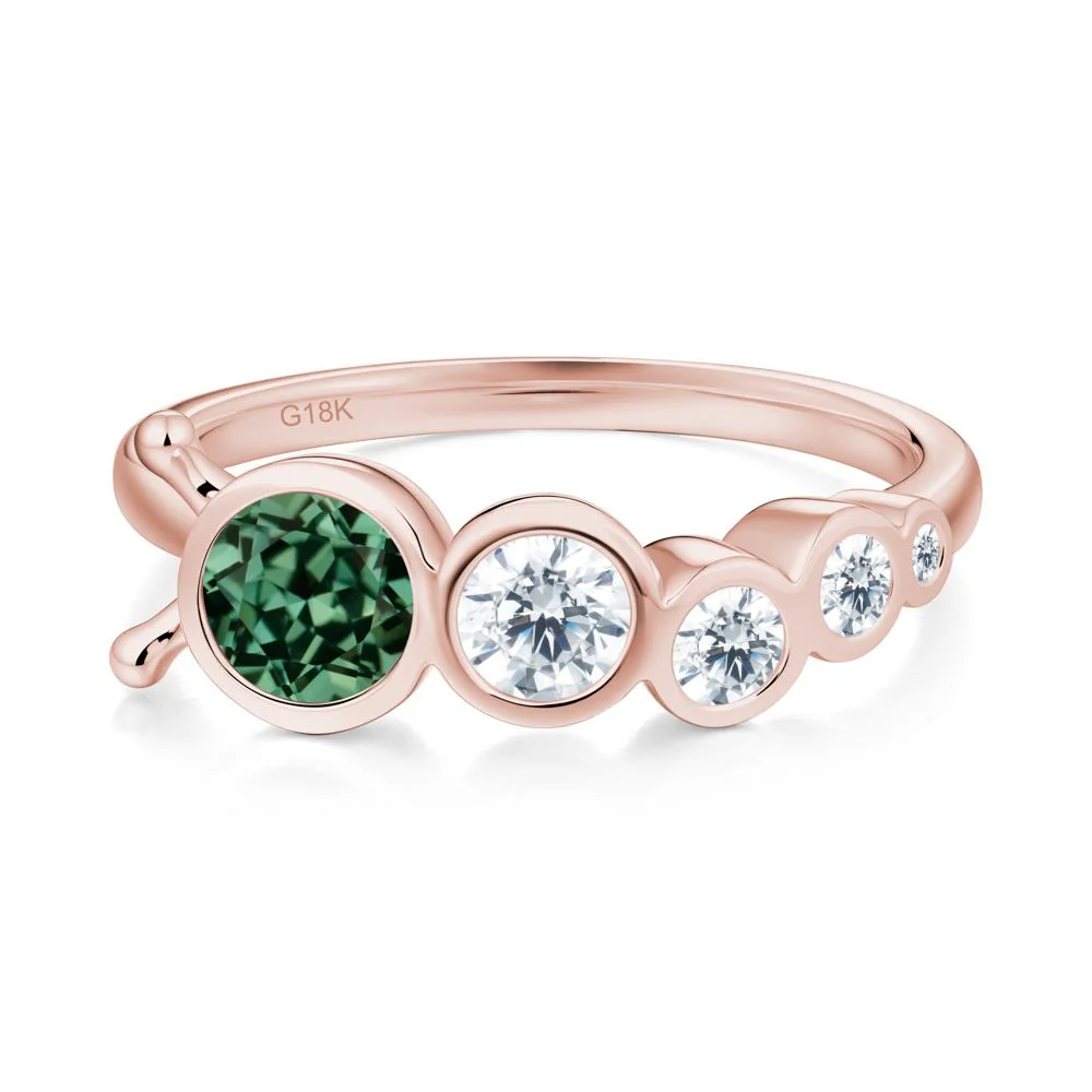 Round Green Sapphire Bubble Ring - Image 5